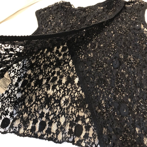 Zara evening black lace rhinestone top S NWT - Picture 5 of 8